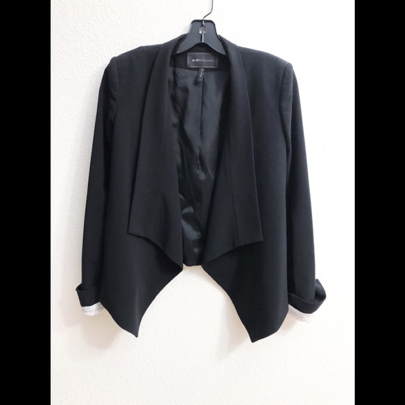 BCBGMaxAzria Abree Open Front Blazer Jacket XXS Black BCBG Designer Fashion - Picture 6 of 6